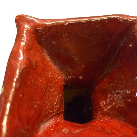 Golden Tongue Abstract Sculpture Handcrafted Vase Vessel OOAK Modern Art - Picture 9 of 16